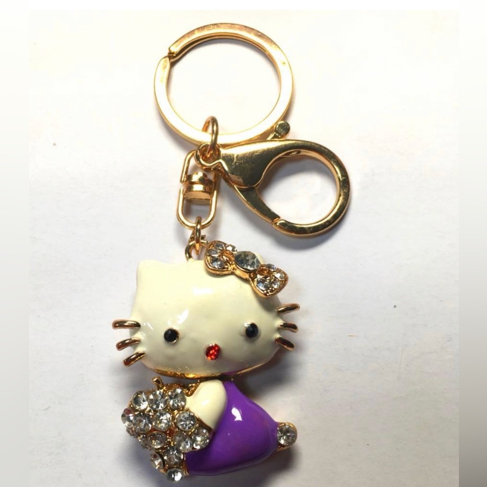 Hello kitty keychain made of Crystals.NWT